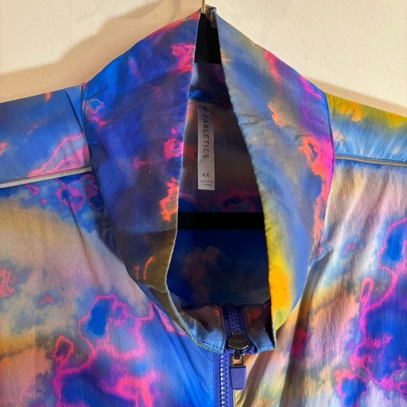 FABLETICS Sz 4X 100Nylon Flyweight Tie-Dye Windbreaker unlined Athletic Jacket - Picture 8 of 10